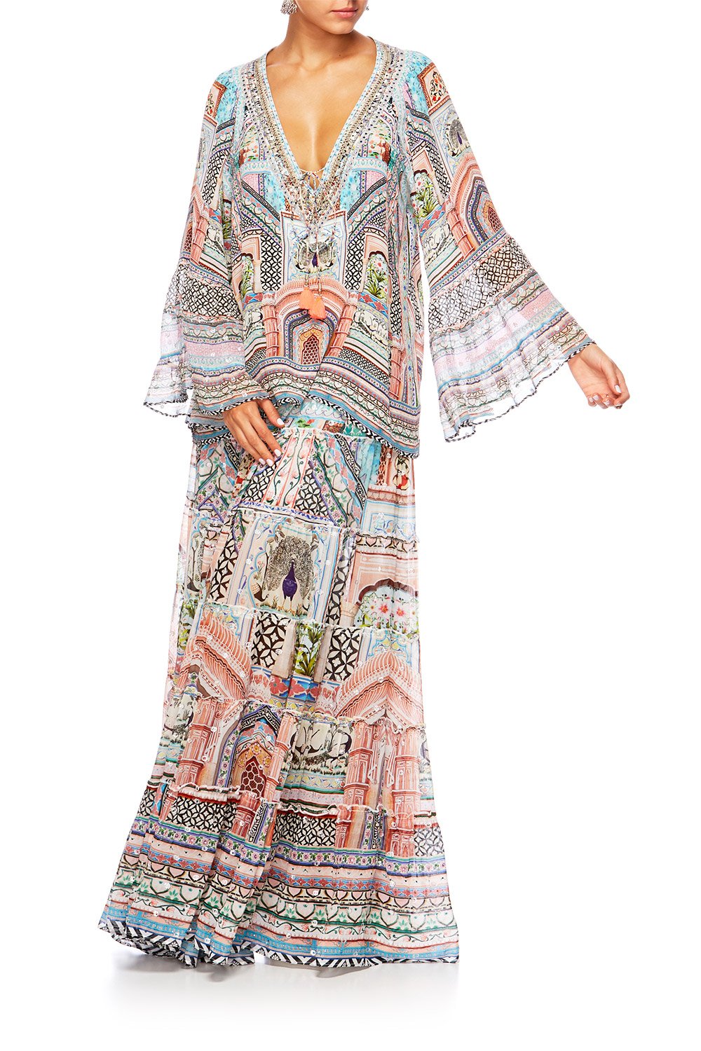 CAMILLA LADY LAKE V-NECK LACE UP SHIRT