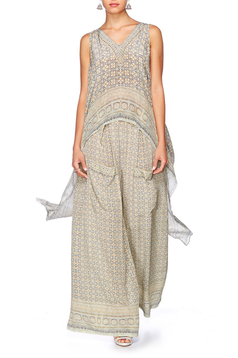 THREADED UNION HIGH LOW CROSS BACK TOP