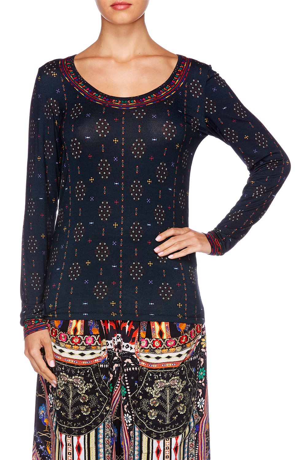 SONGS ON THE LAWN LONG SLEEVE FITTED TOP