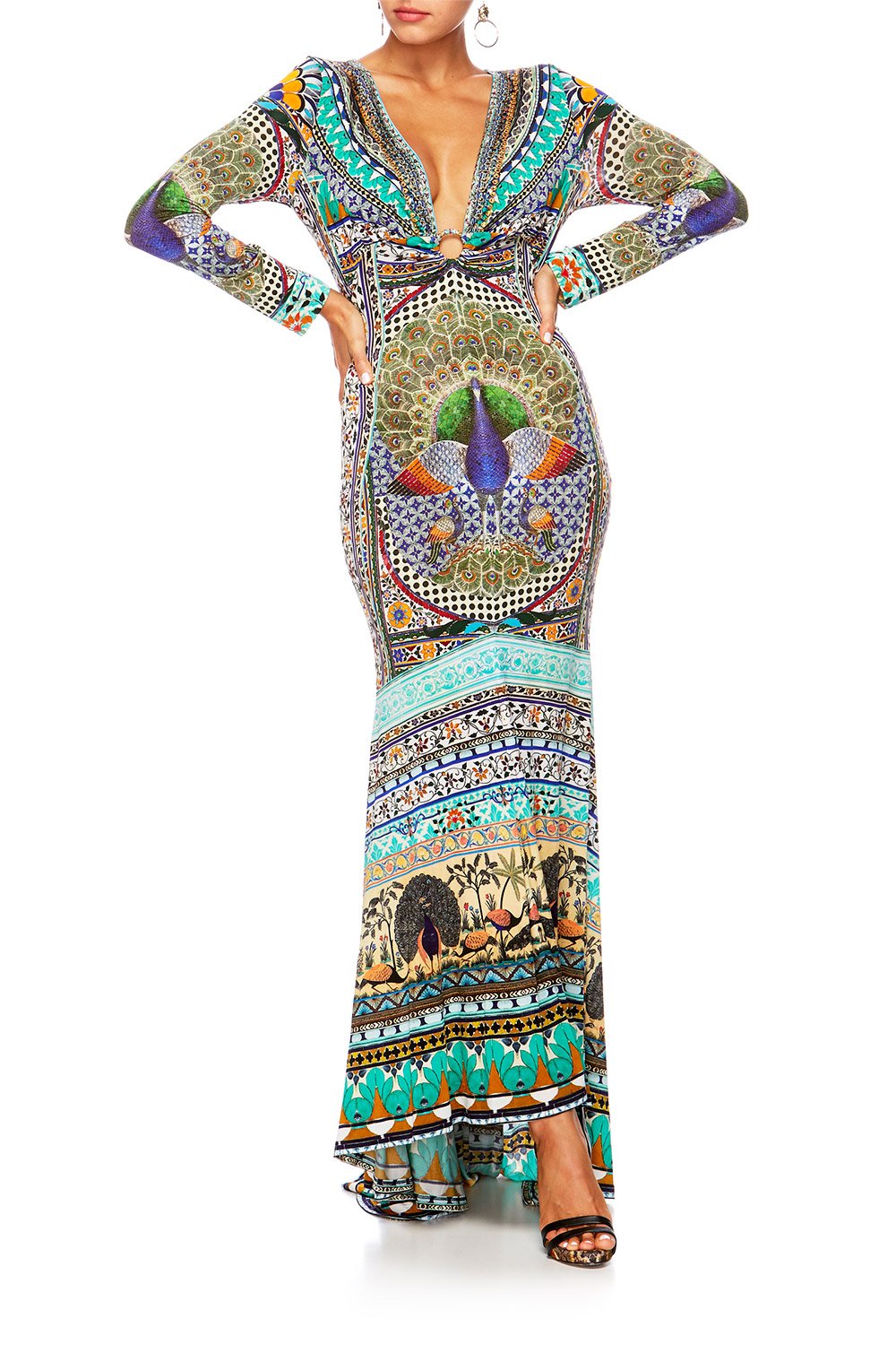 THE KING AND I U RING NECKLINE LONG DRESS