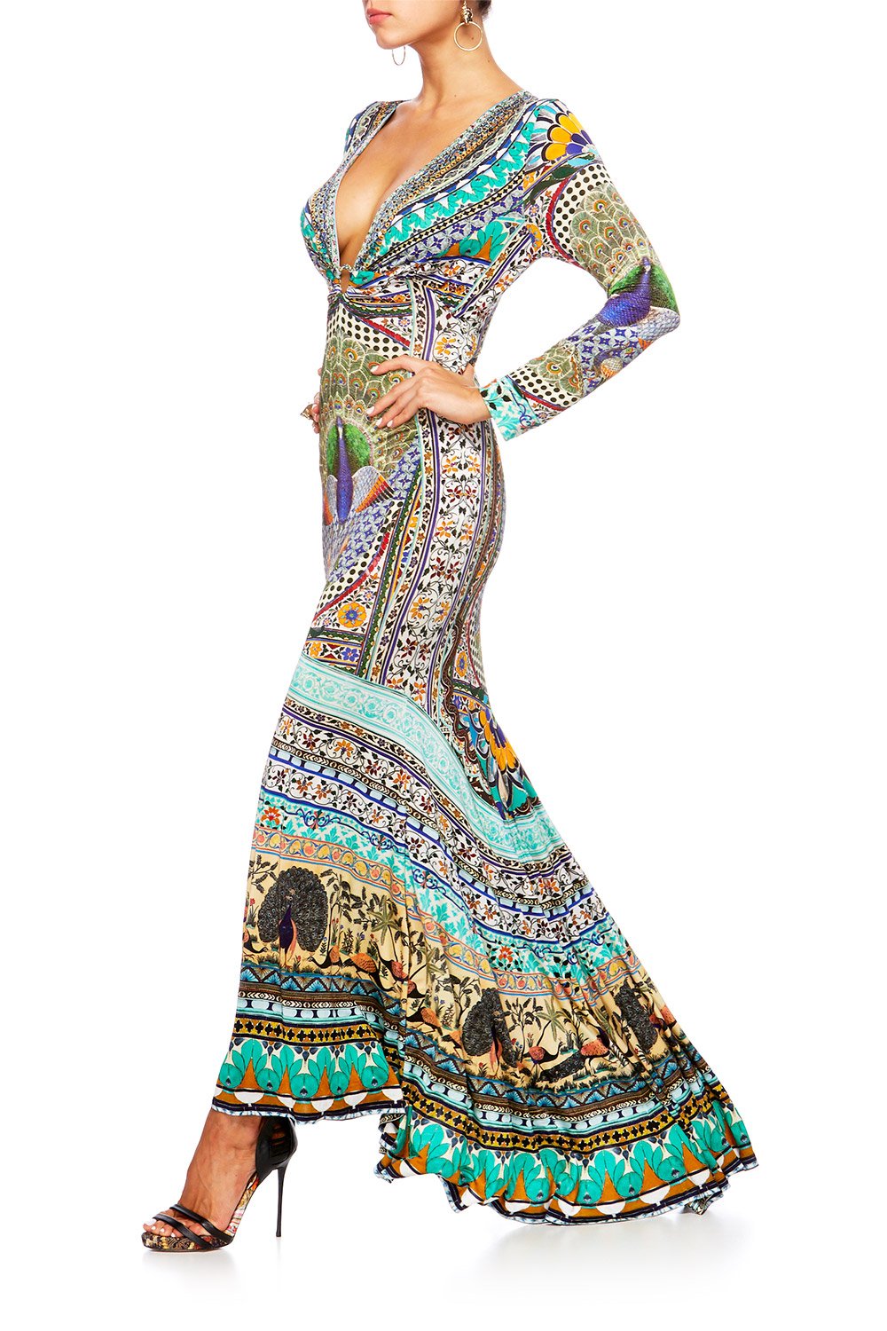 THE KING AND I U RING NECKLINE LONG DRESS