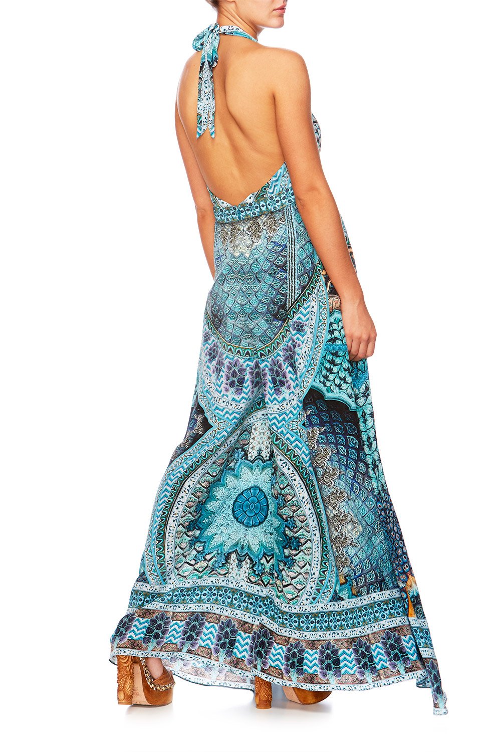 TURN ON THE CHARM TIE NECK HALTER JUMPSUIT