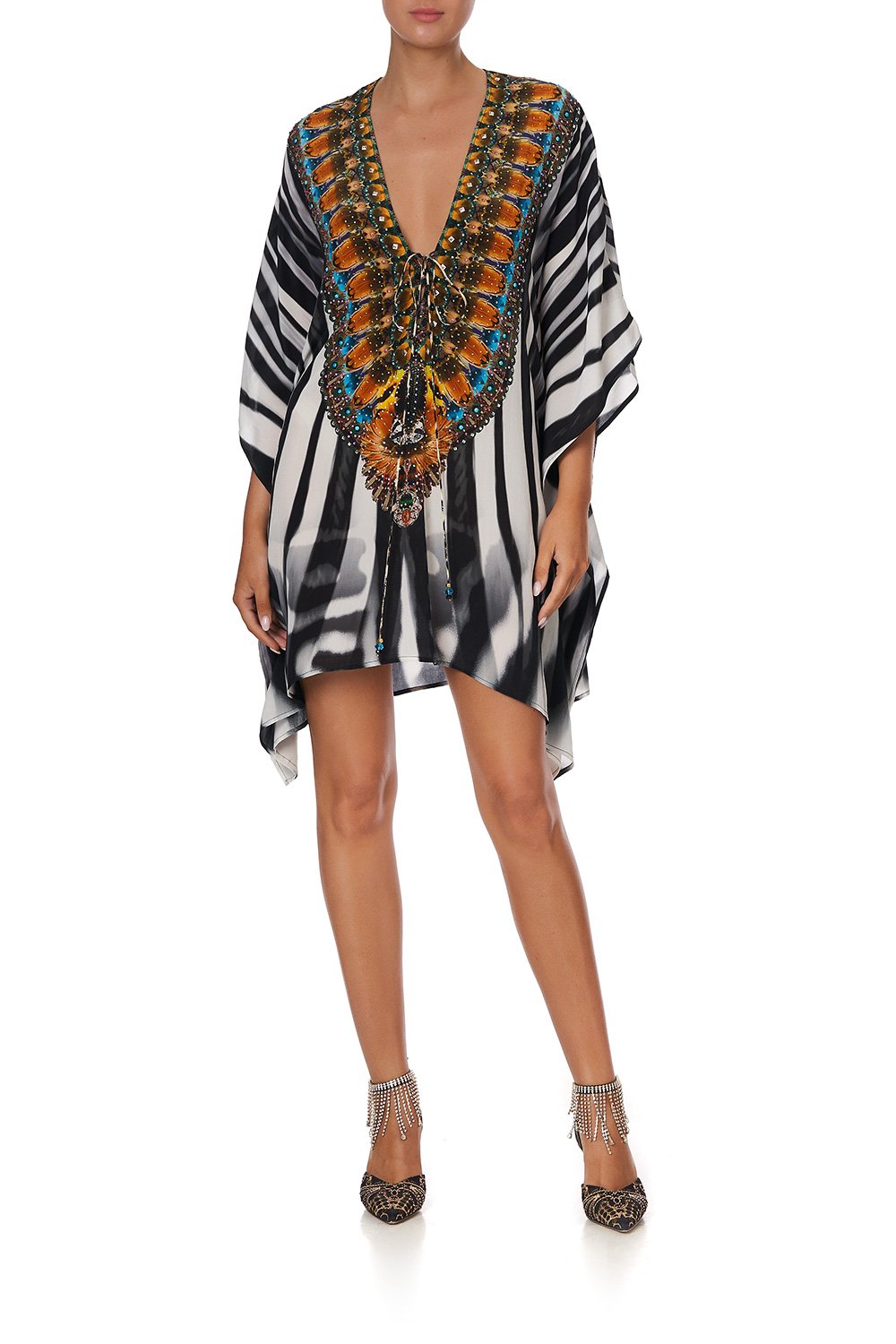 SHORT LACE UP KAFTAN ANIMALIA