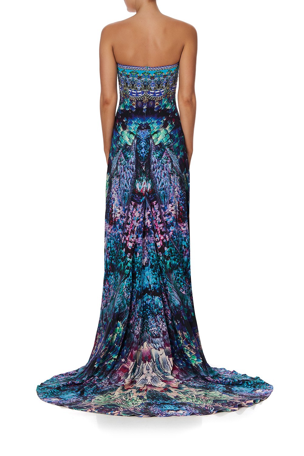 STRAPLESS LONG TAIL GOWN RISE & UNVEIL