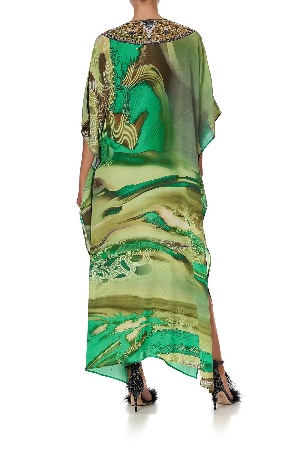 V NECK SPLIT KAFTAN MULTI