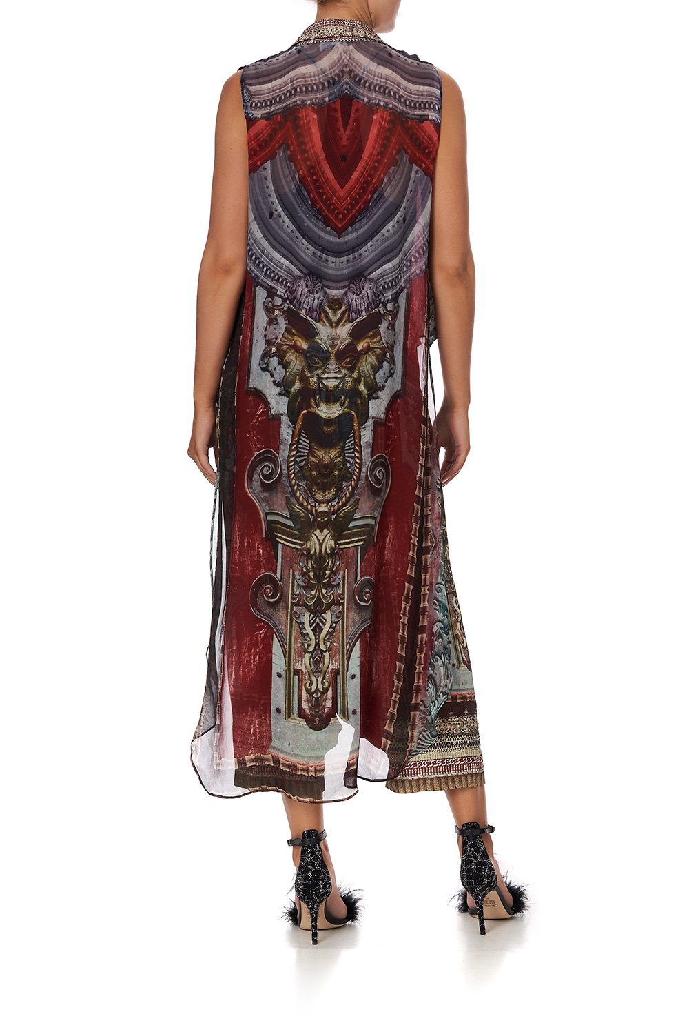 OVERLAY VEST WITH COLLAR MULTI