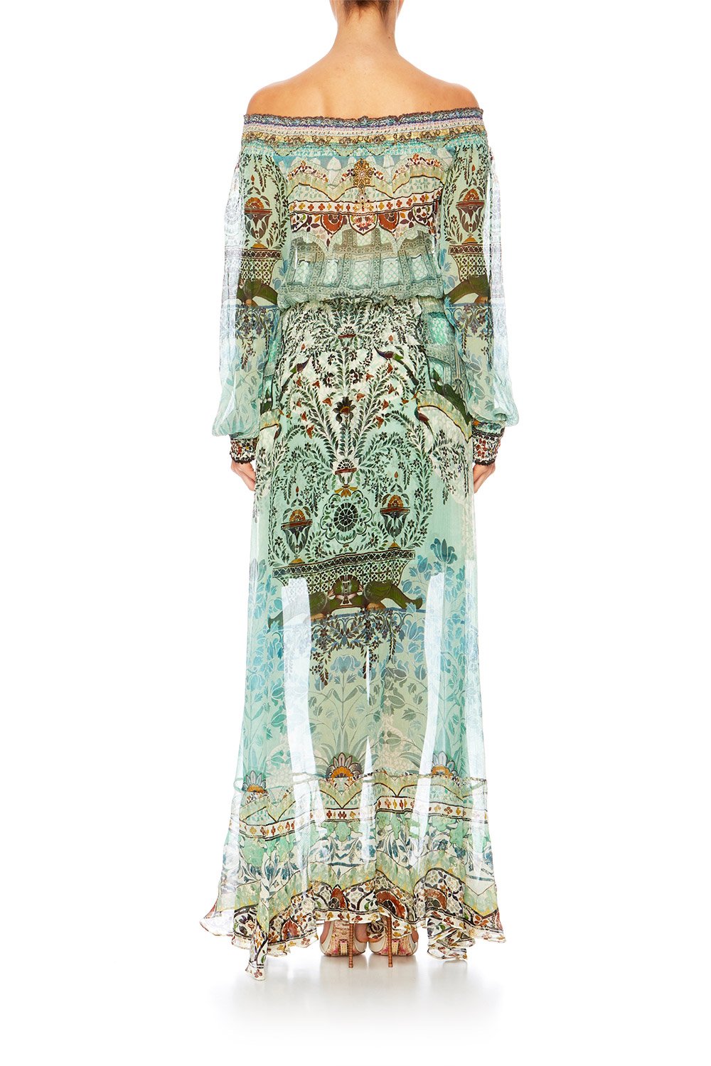 THE SPIRIT WITHIN OFF SHOULDER SHIRRED DRESS