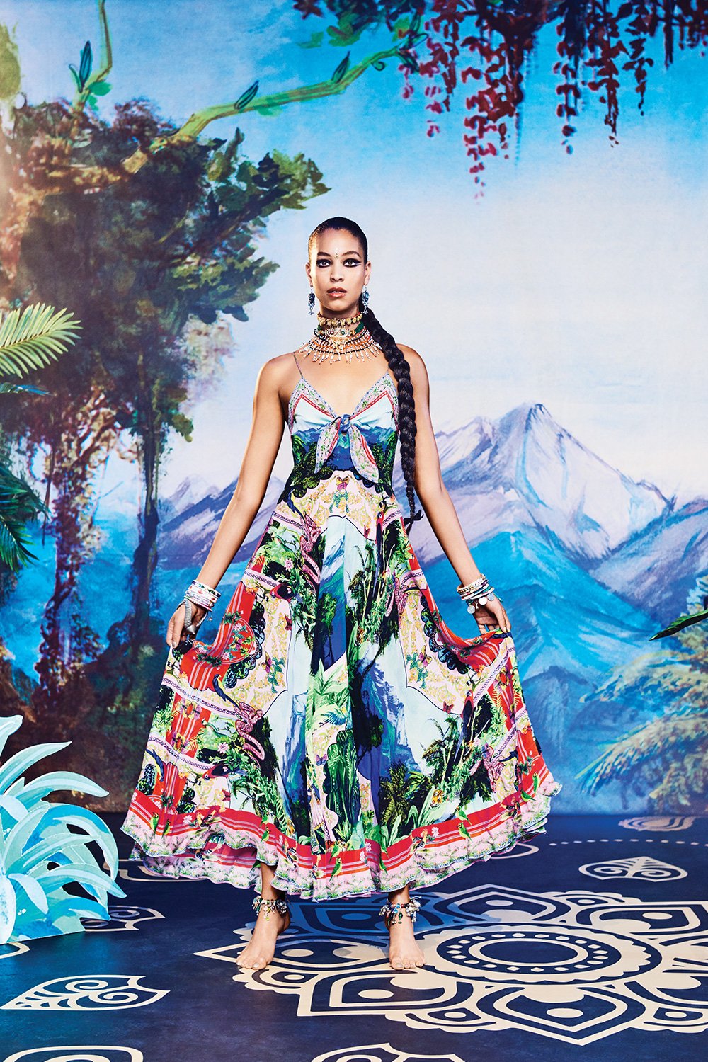 BENNYS BLESSING LONG DRESS W TIE FRONT