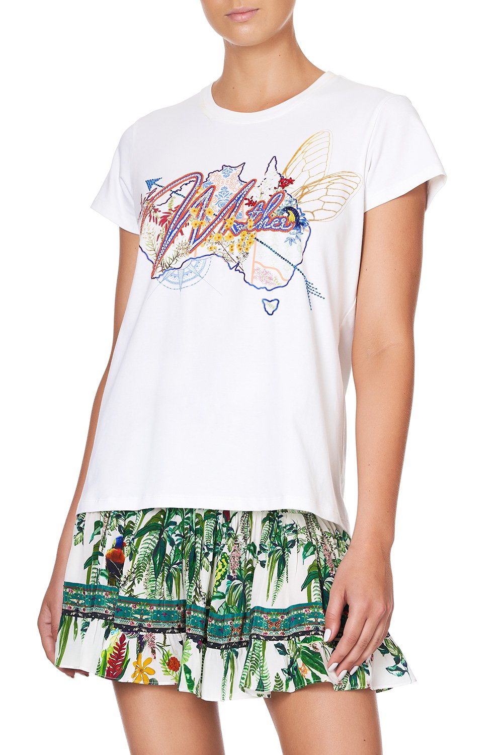 SLIM FIT ROUND NECK T-SHIRT DAINTREE DARLING