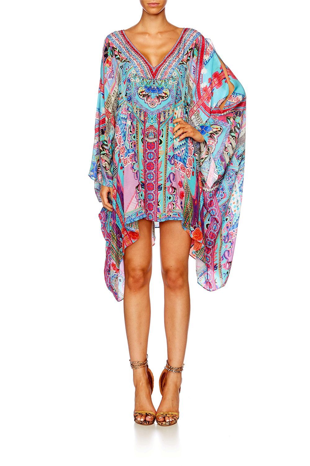 FESTIVAL FRIENDS SPLIT SHOULDER SHORT KAFTAN