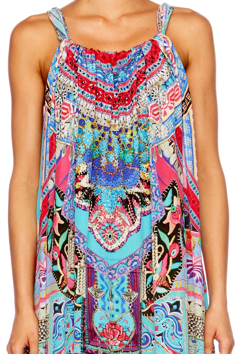 FESTIVAL FRIENDS DRAWSTRING DRESS