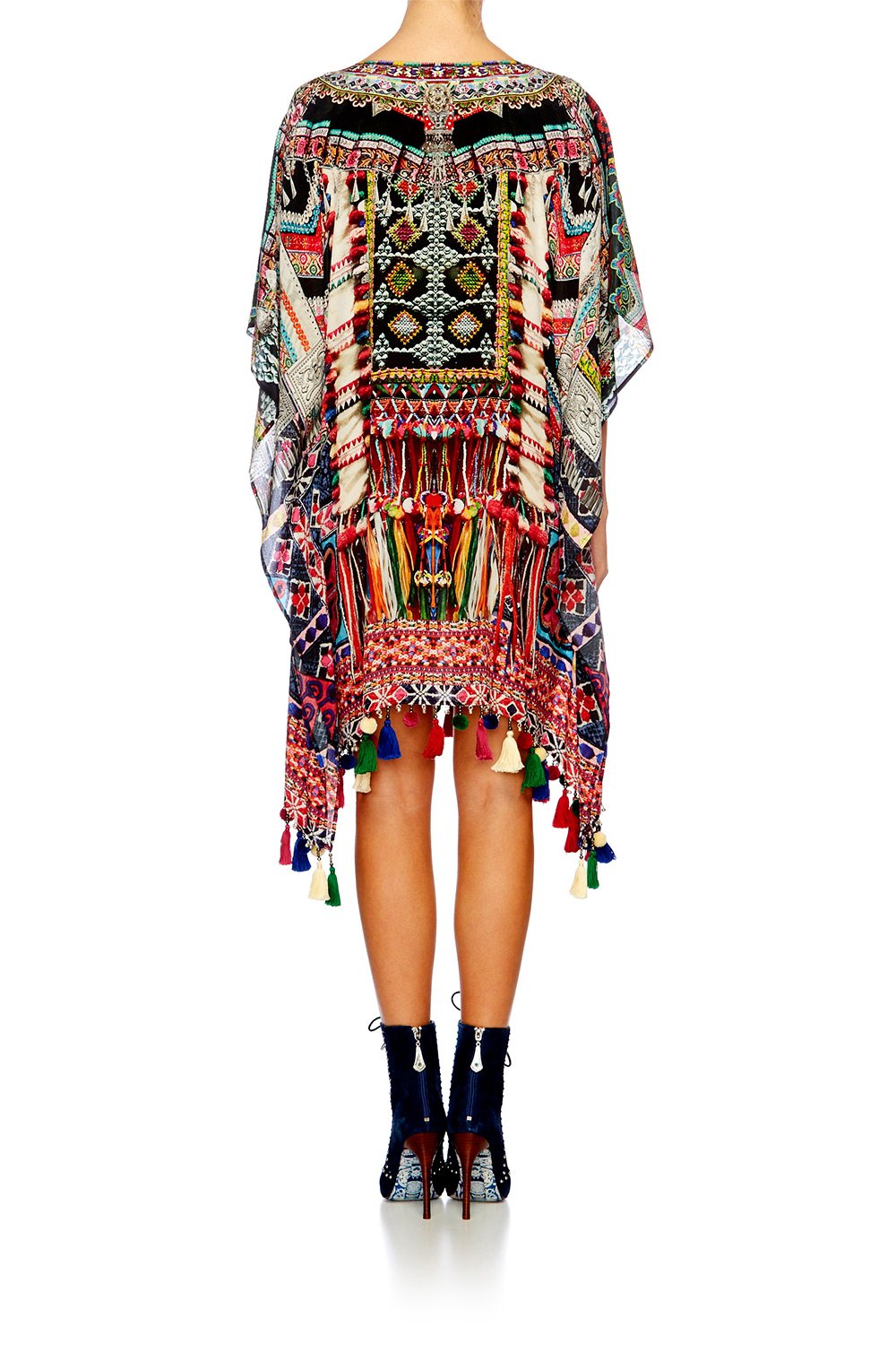 SOUND OF SILVER TASSEL HEM SHORT KAFTAN