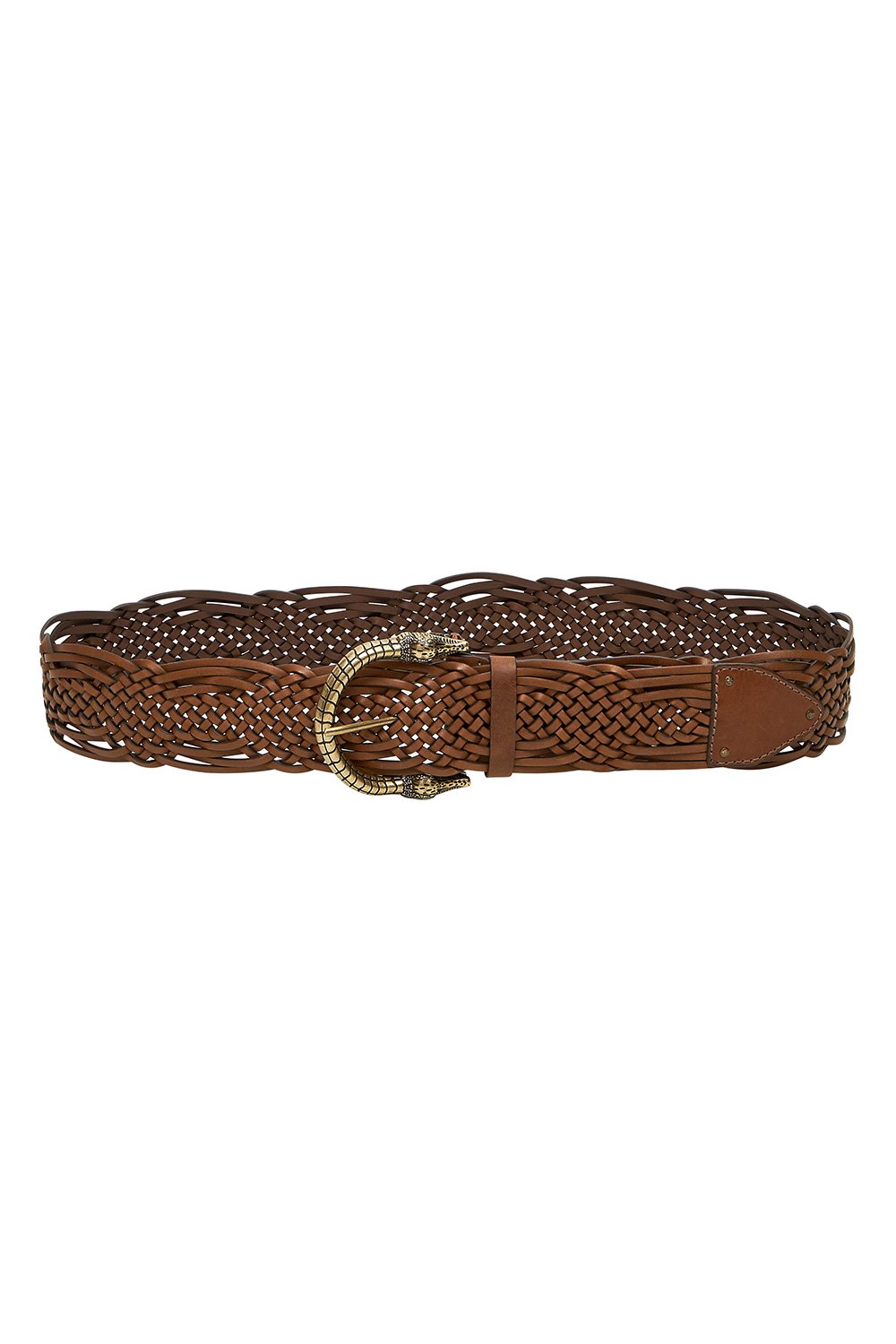 WOVEN LEATHER BELT TAN