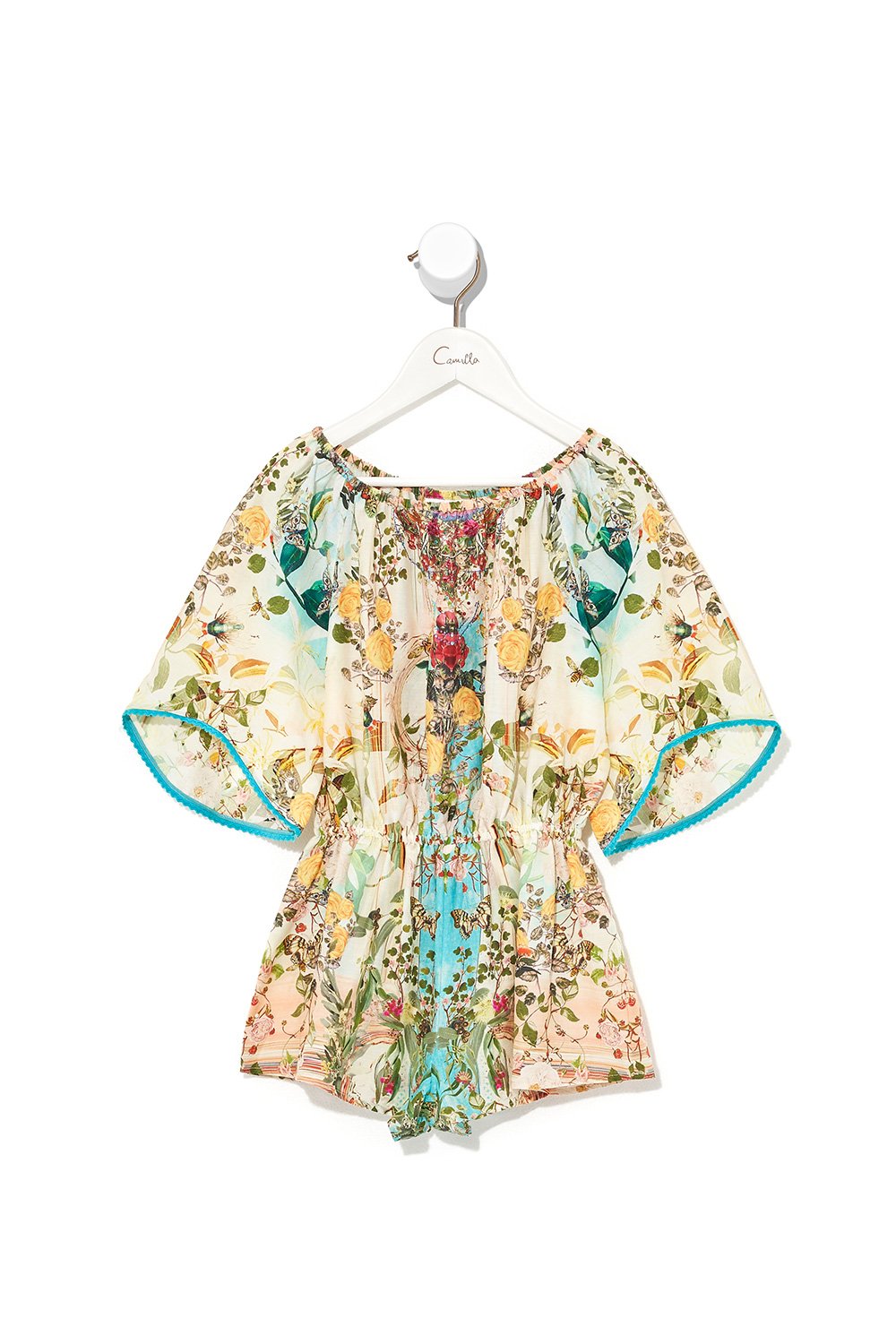 KIDS 3/4 FLARE SLEEVE PLAYSUIT TEA AND HONEY