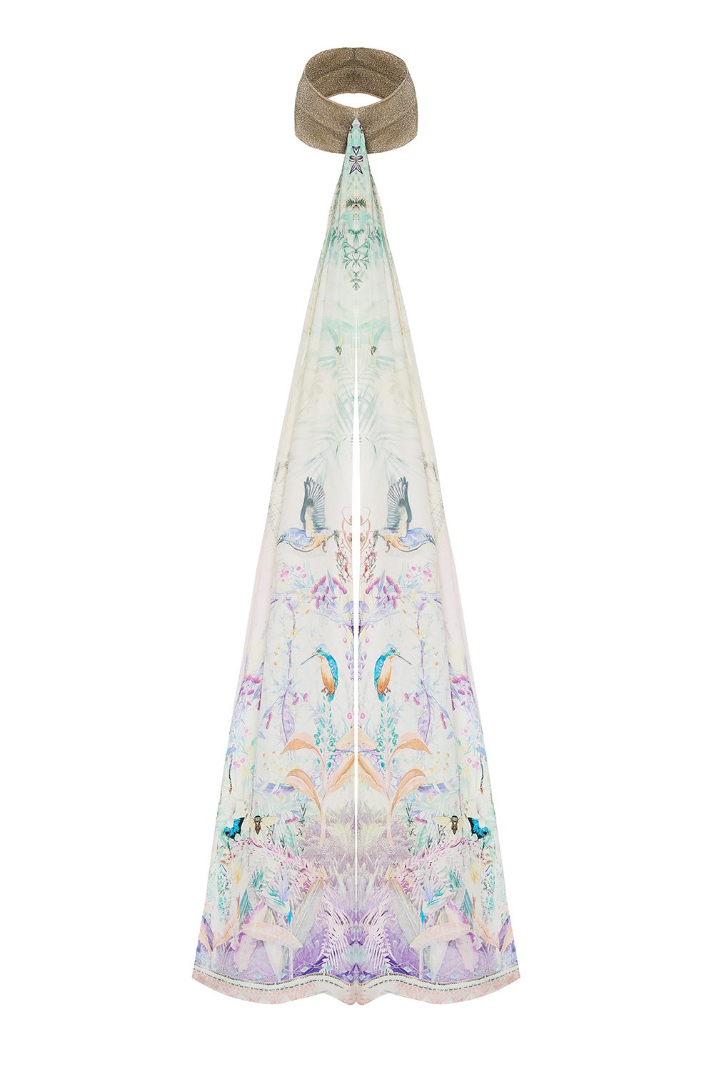 KNITTED HEADBAND WITH SILK SCARF MERMAID MILLA