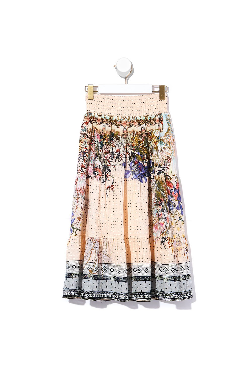 KIDS SHIRRED WAIST MAXI SKIRT KINDRED SKIES
