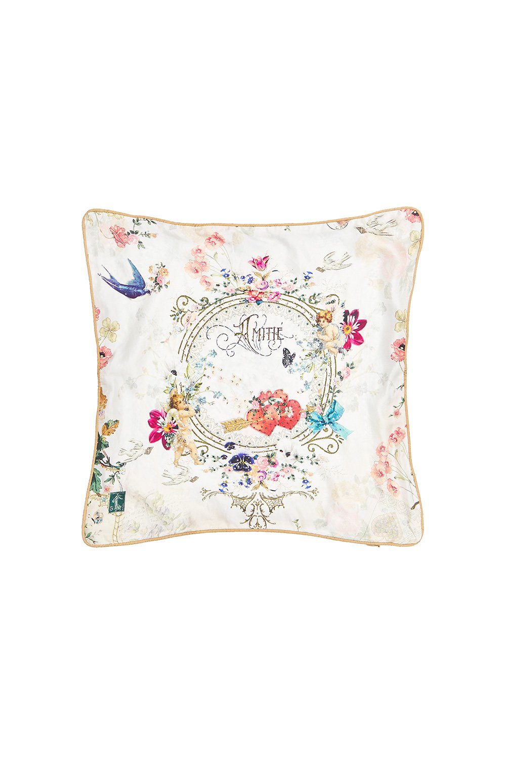 SMALL SQUARE CUSHION JARDIN POSTCARDS