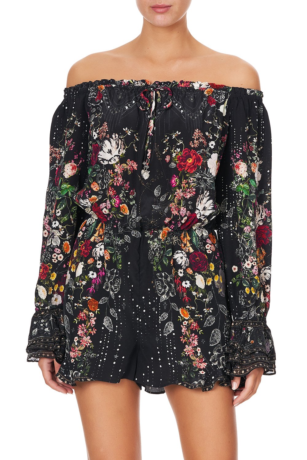 DROP SHOULDER FRILL PLAYSUIT TO THE GYPSY