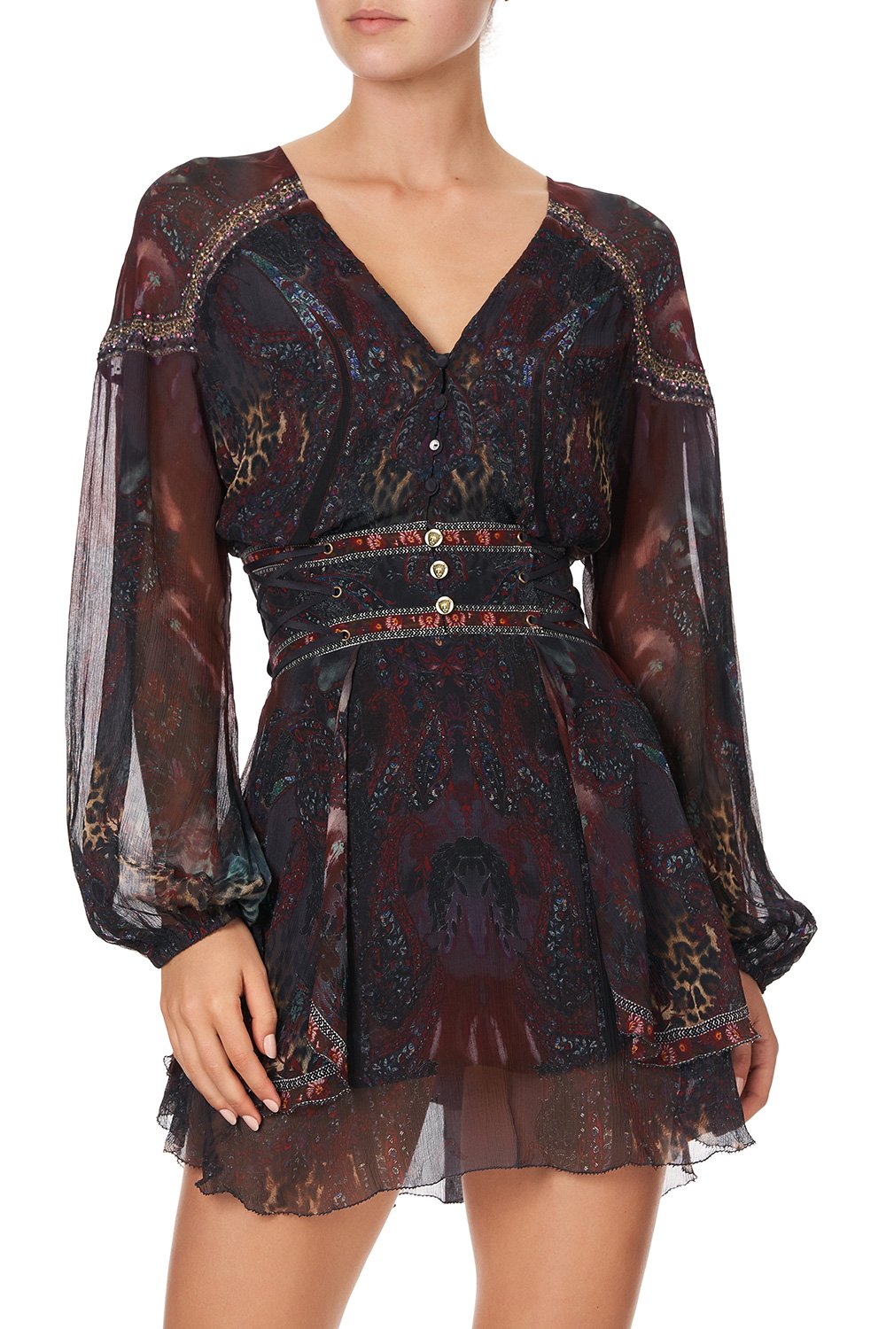 BUTTON THROUGH DRESS WITH BAND THE SMOKING LOUNGE