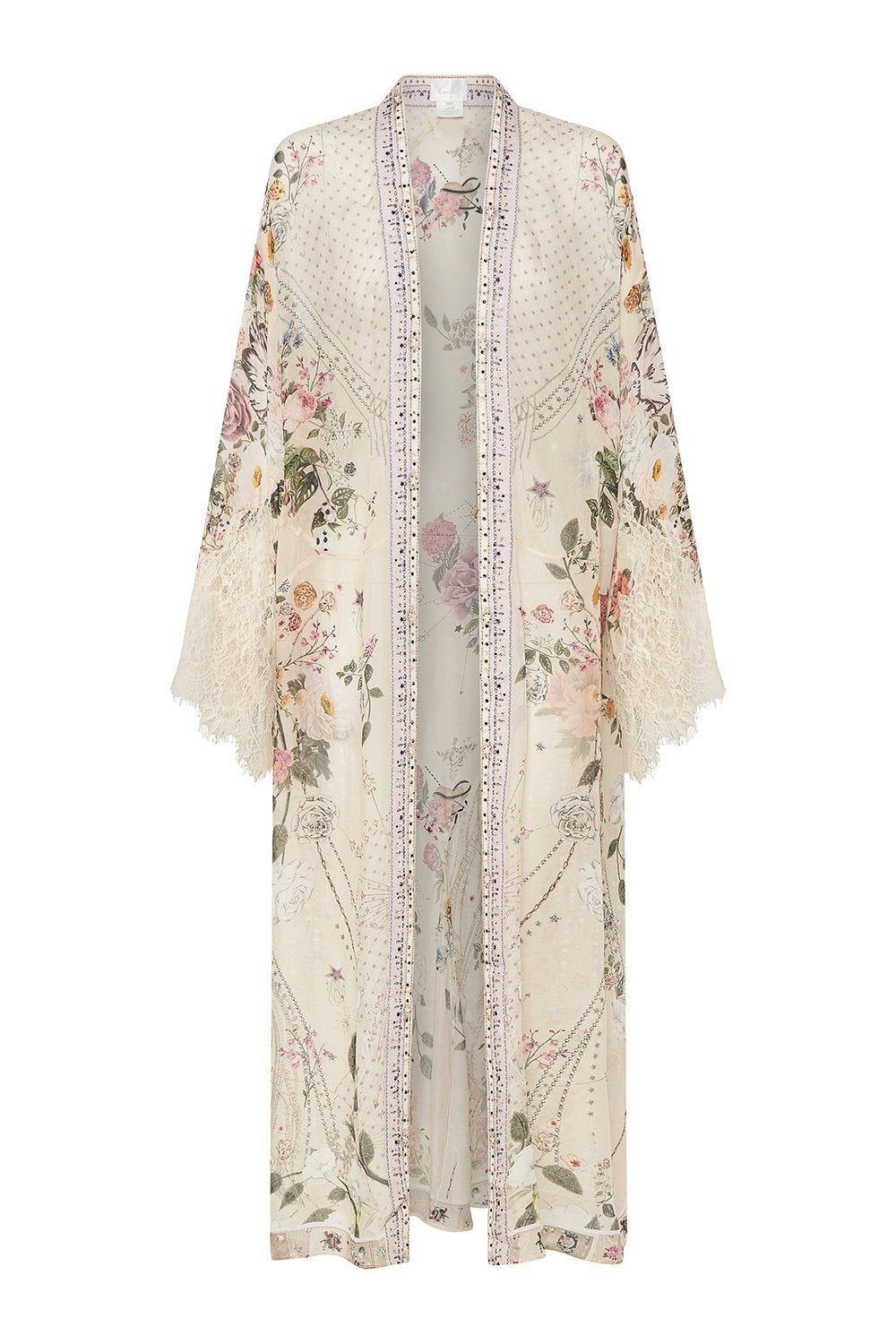 LONG ROBE WITH BACK PANEL PHOENIX FLOWER