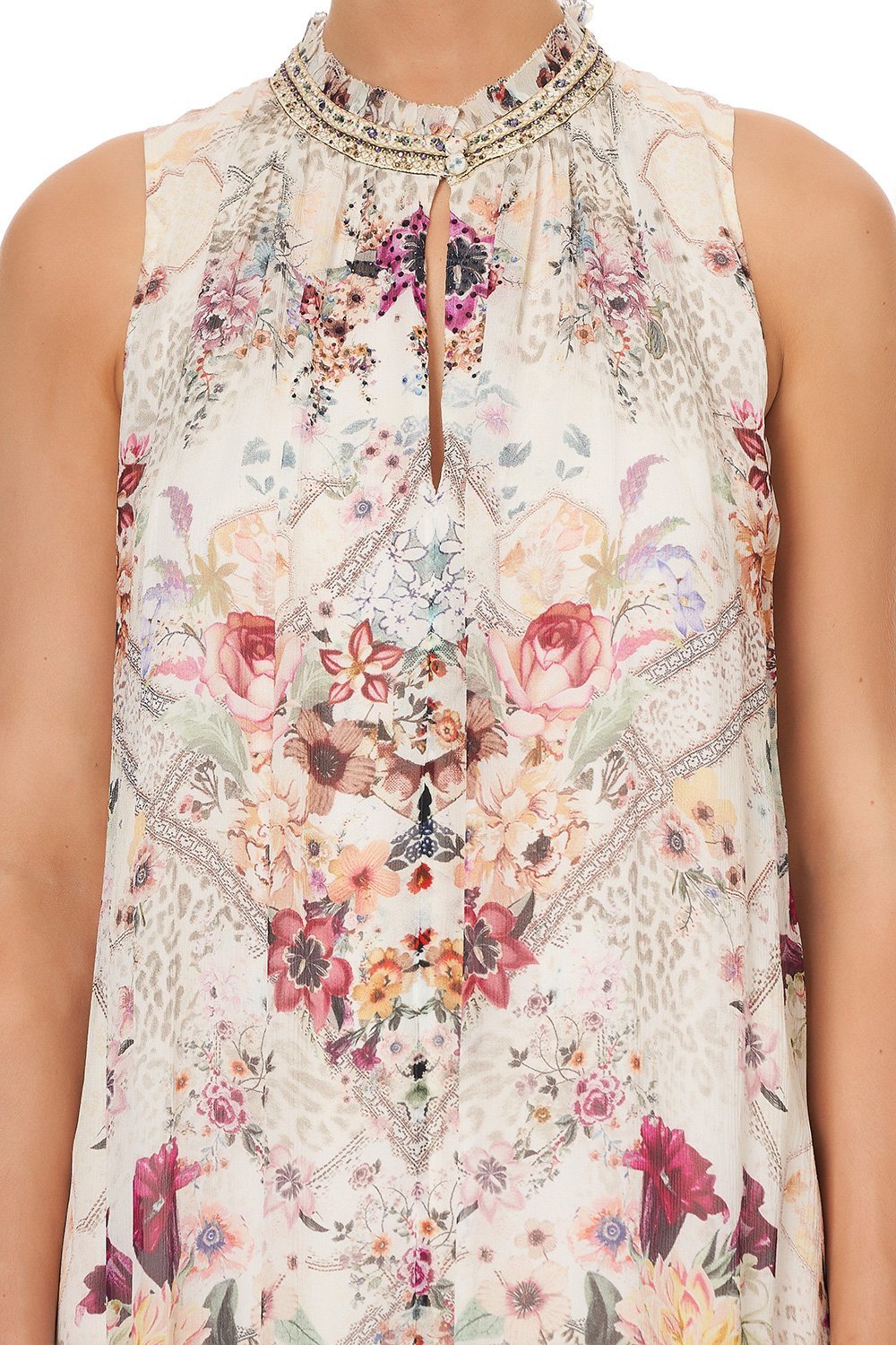 HIGH NECK KEYHOLE DRESS SEW IN LOVE