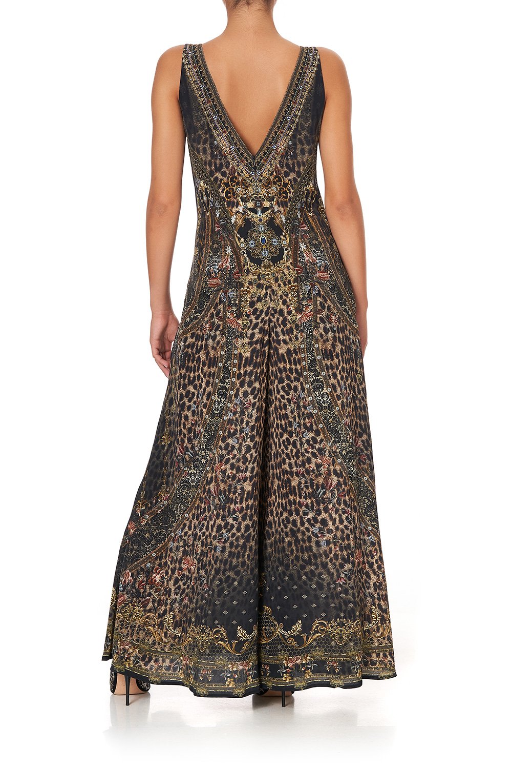 V NECK FLARED JUMPSUIT ABINGDON PALACE