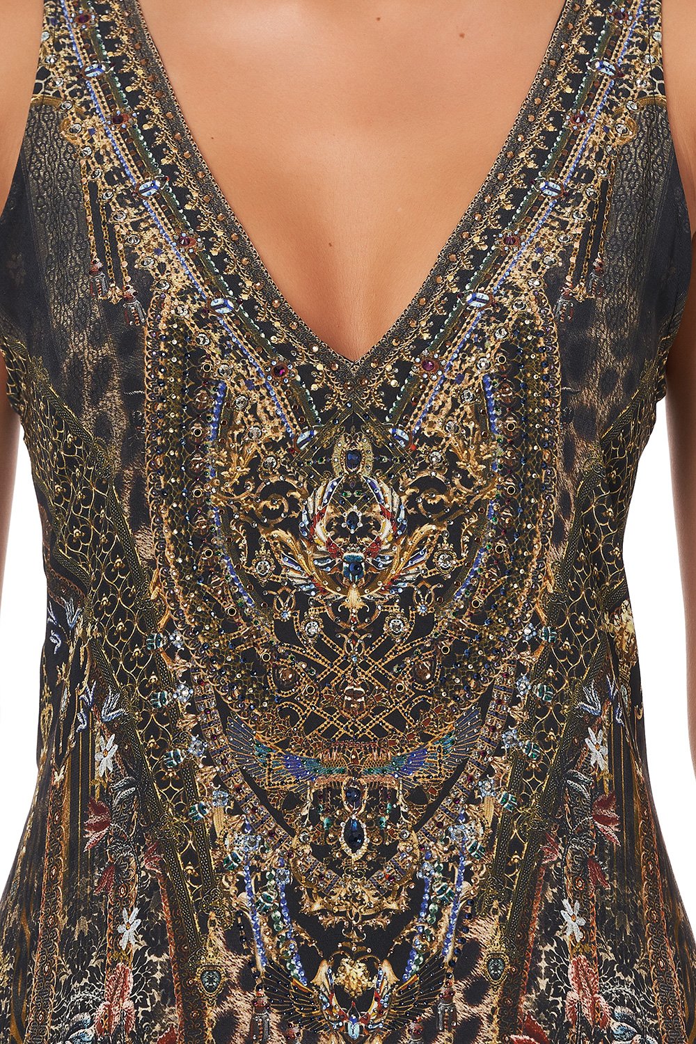 V NECK FLARED JUMPSUIT ABINGDON PALACE