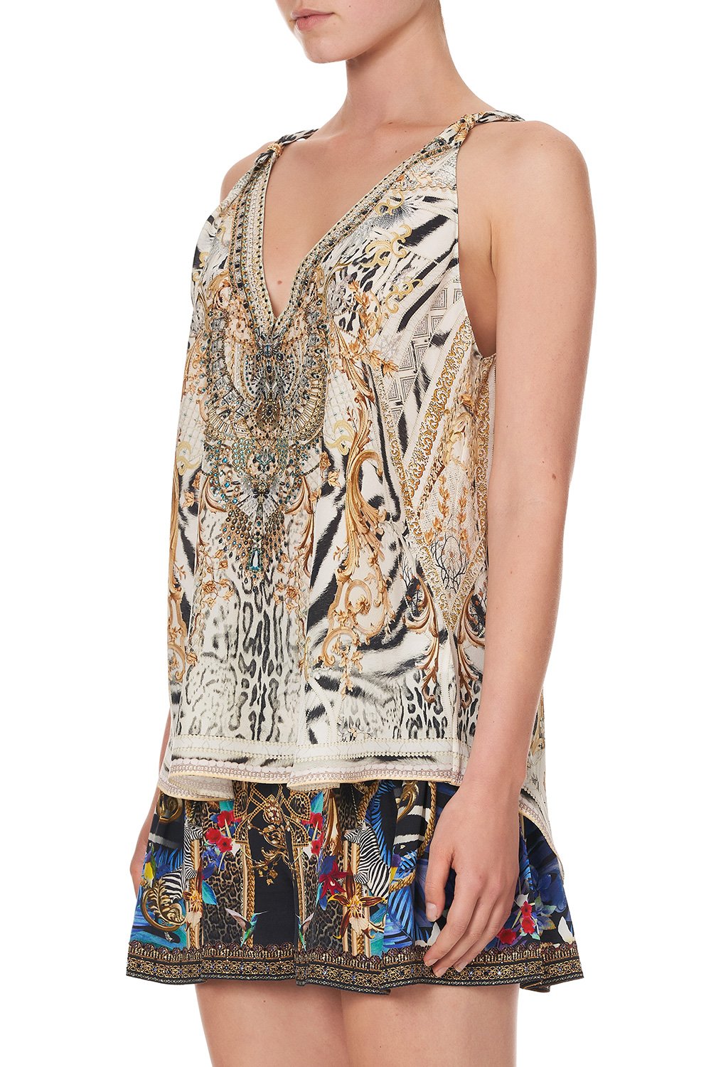 TANK TOP WITH STRAP BEAD DETAIL GATES OF GLORY