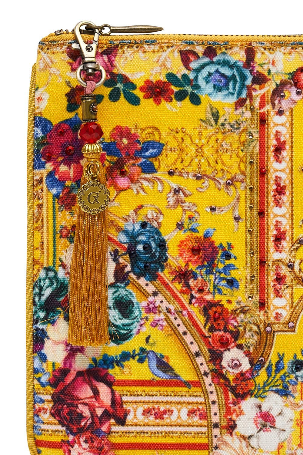 SMALL CANVAS CLUTCH CROWNED ROSES