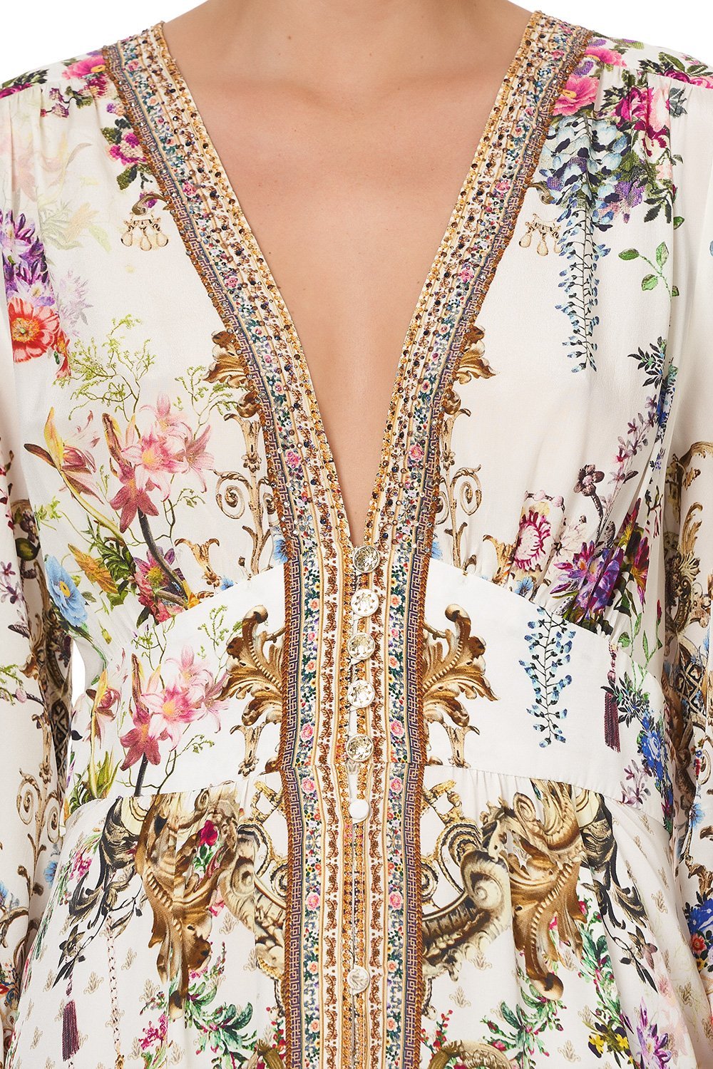 BUTTON DRESS WITH SHAPED WAISTBAND BY THE MEADOW