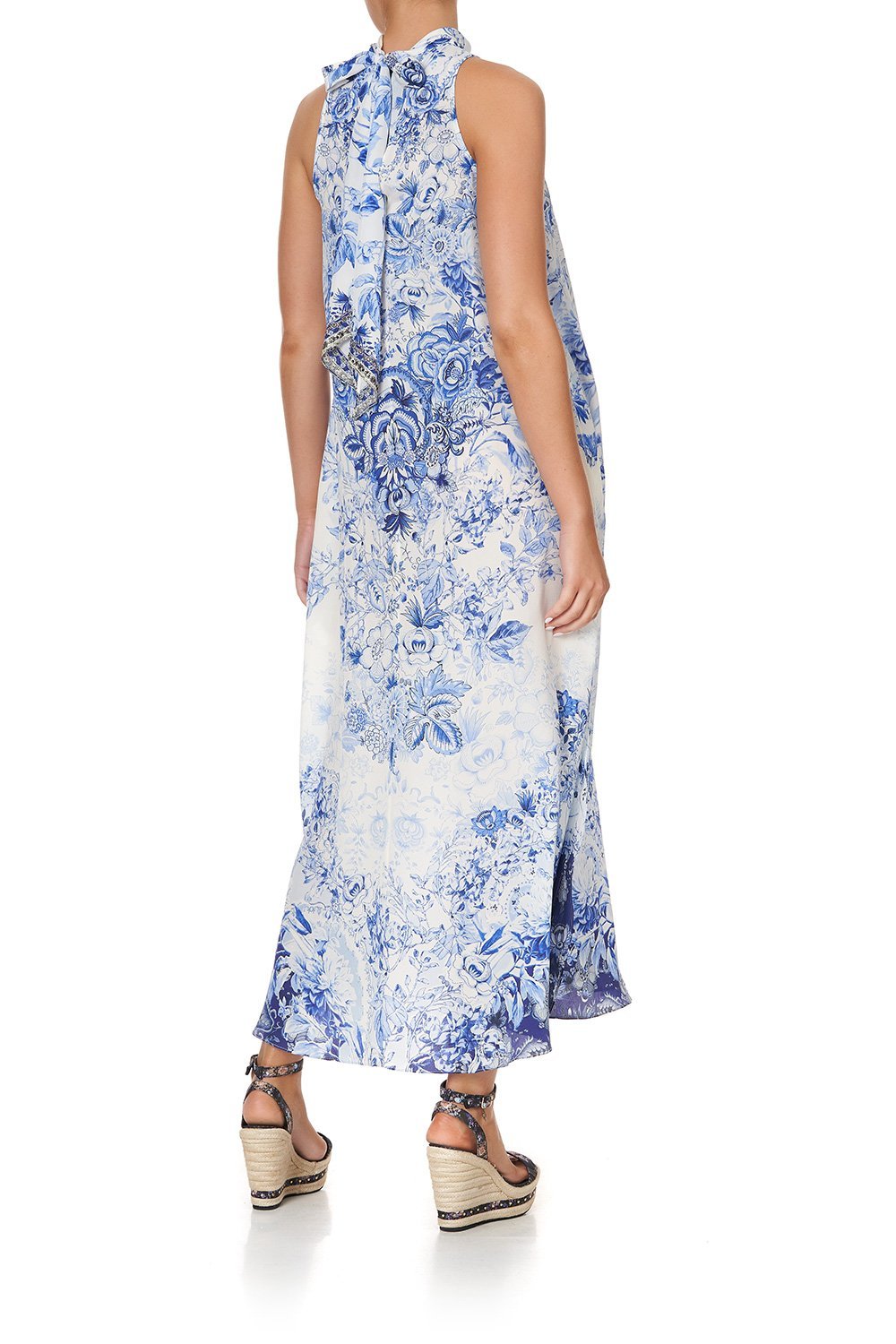 HIGH NECK DRESS WITH BACK NECK TIE HIGH TEA