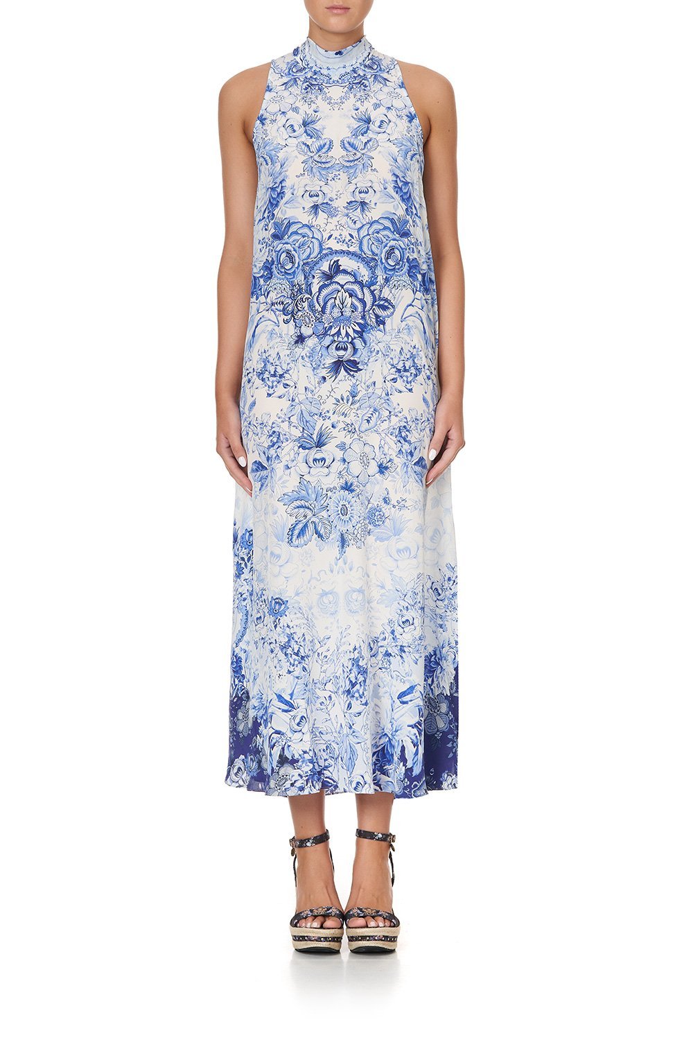 HIGH NECK DRESS WITH BACK NECK TIE HIGH TEA