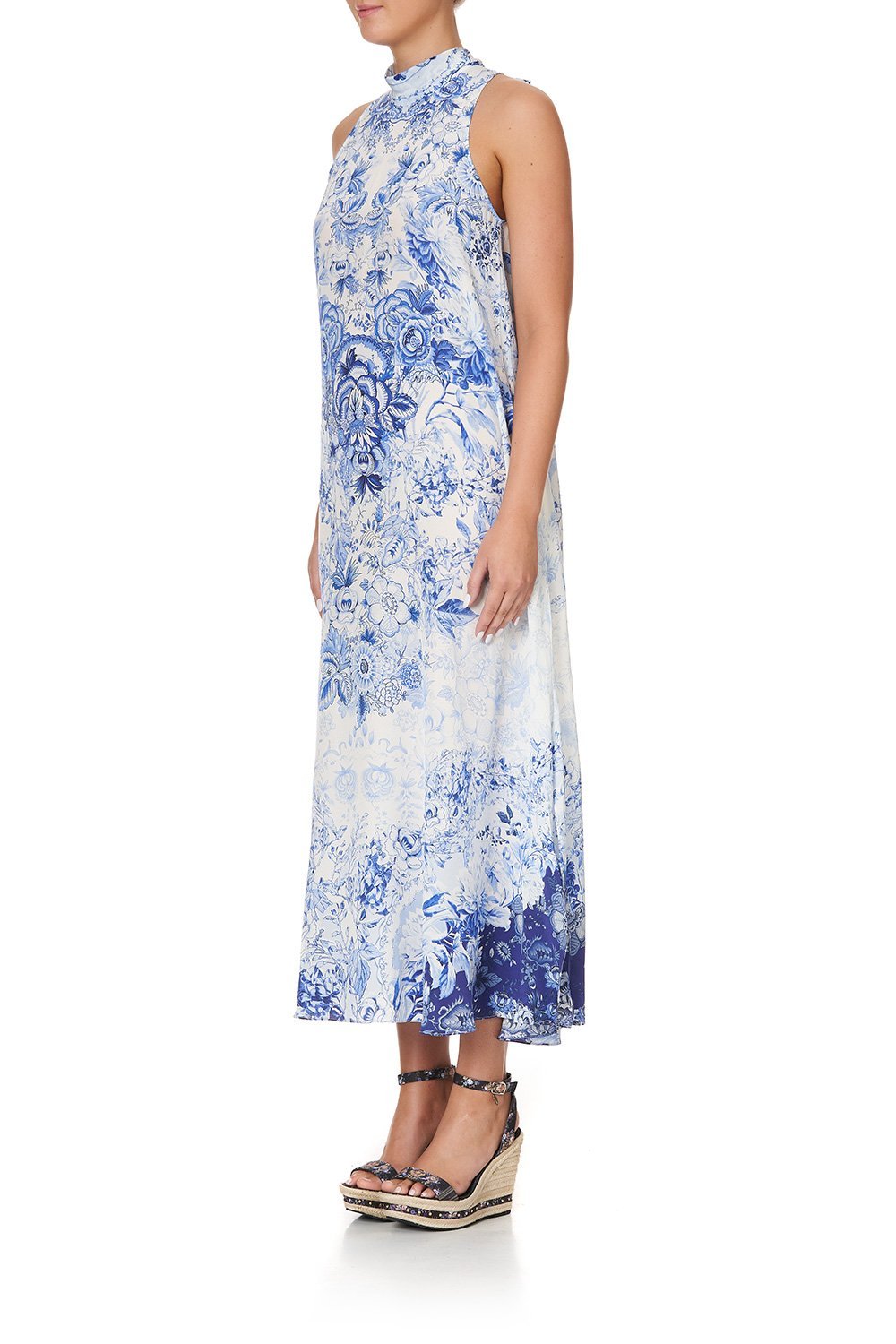 HIGH NECK DRESS WITH BACK NECK TIE HIGH TEA