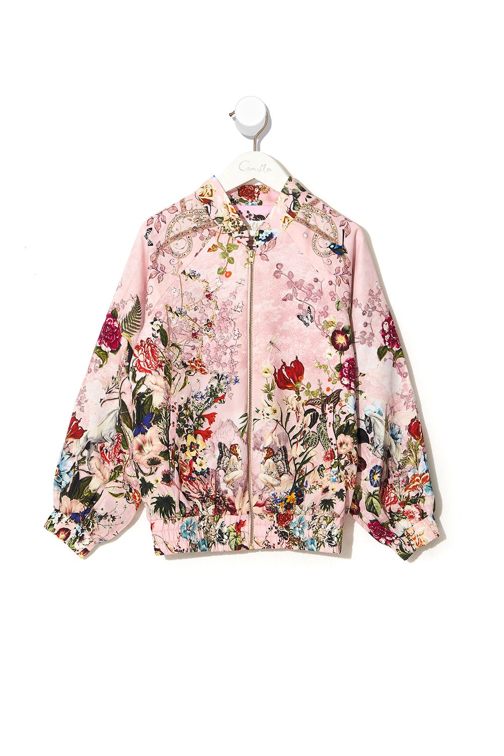 KIDS BLOUSON SLEEVE BOMBER JACKET 4-10 YOUNG HEARTS