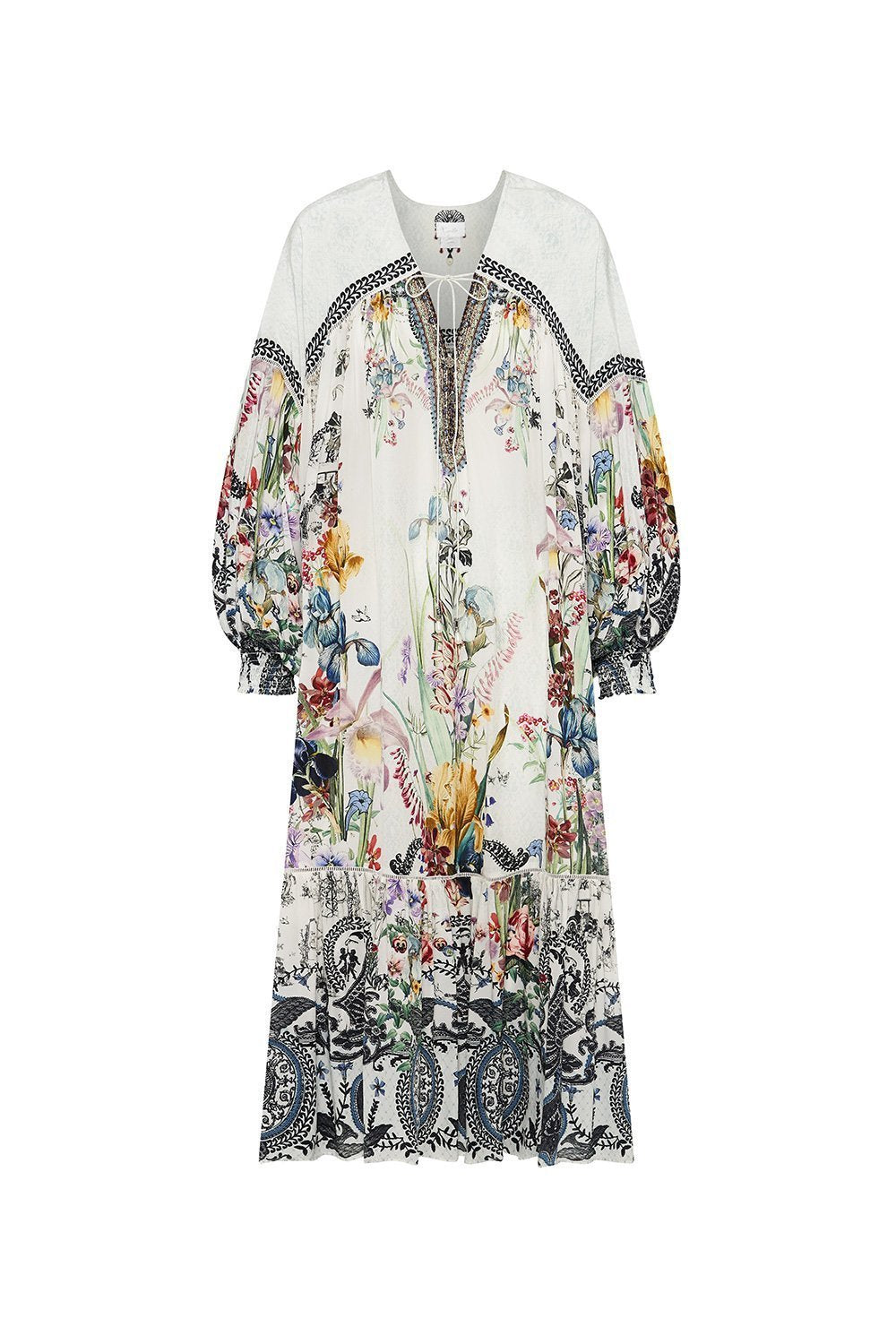 BLOUSON TIE DRESS WITH YOKE TRUE ROMANCE