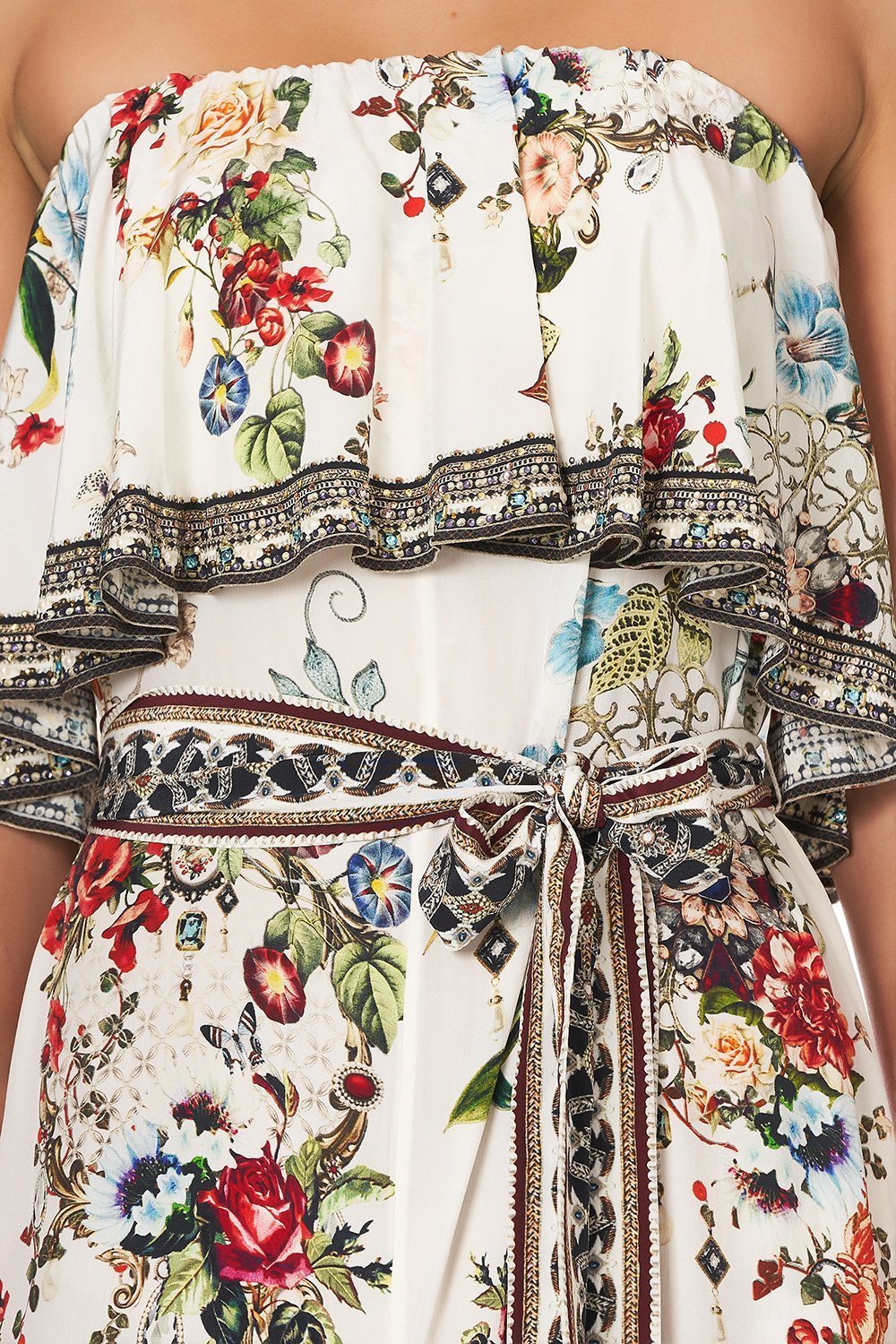 STRAPLESS JUMPSUIT WITH FRILL SHAKESPEARES GARDEN