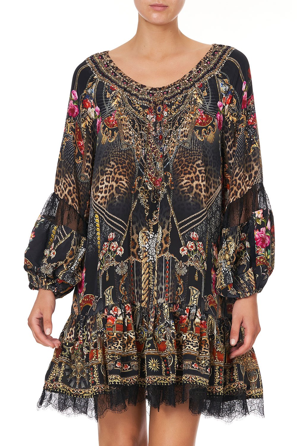 BLOUSON SLEEVE A LINE FRILL DRESS GOTHIC GODDESS