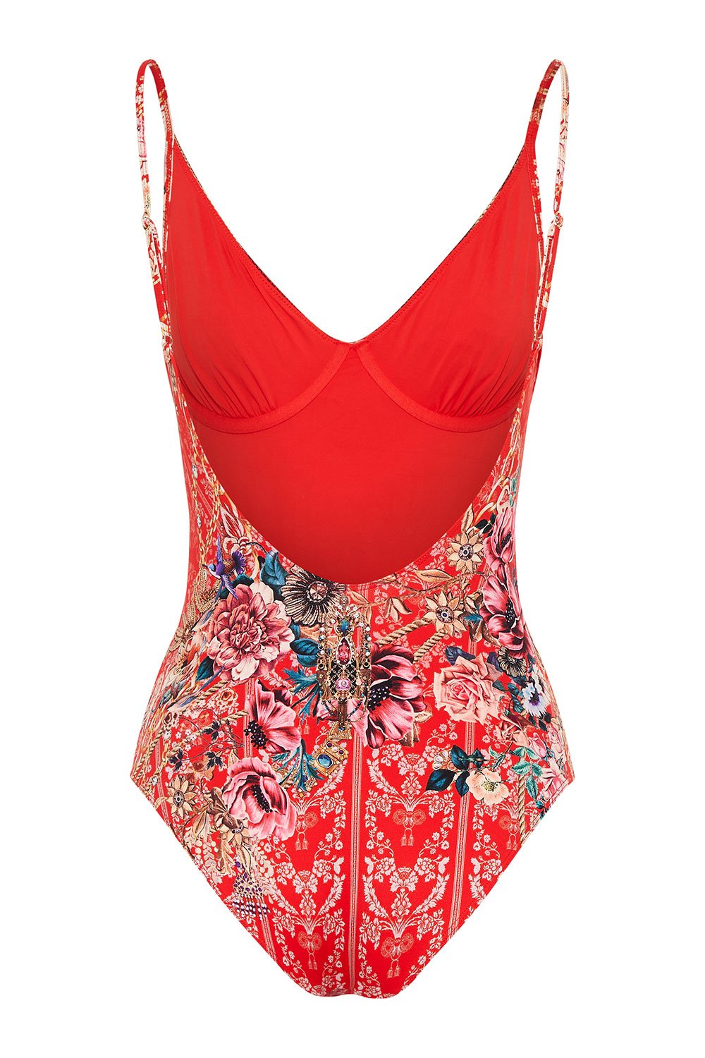 WIRED V-NECK ONE PIECE AND THE QUEEN WORE RED