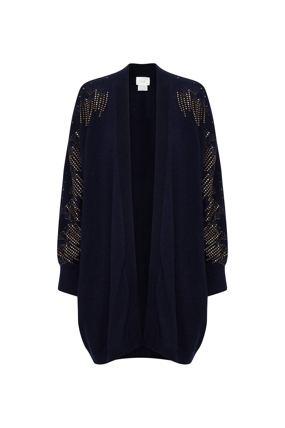 DOLMAN SHOULDER PAD CARDIGAN LUXE NAVY