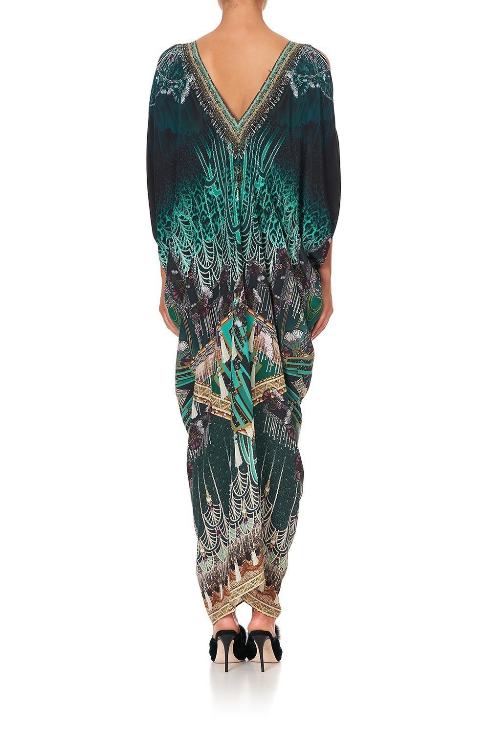 LONG DRAPE DRESS WITH ZIP FRONT FITZGERALDS FLAPPER