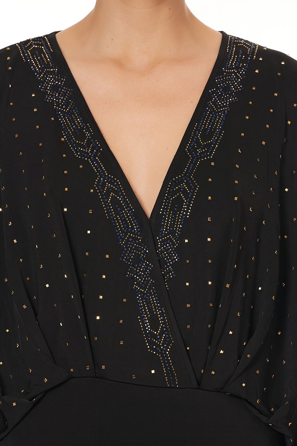 DOLMAN SLEEVE JERSEY TOP DRIPPING IN DECO