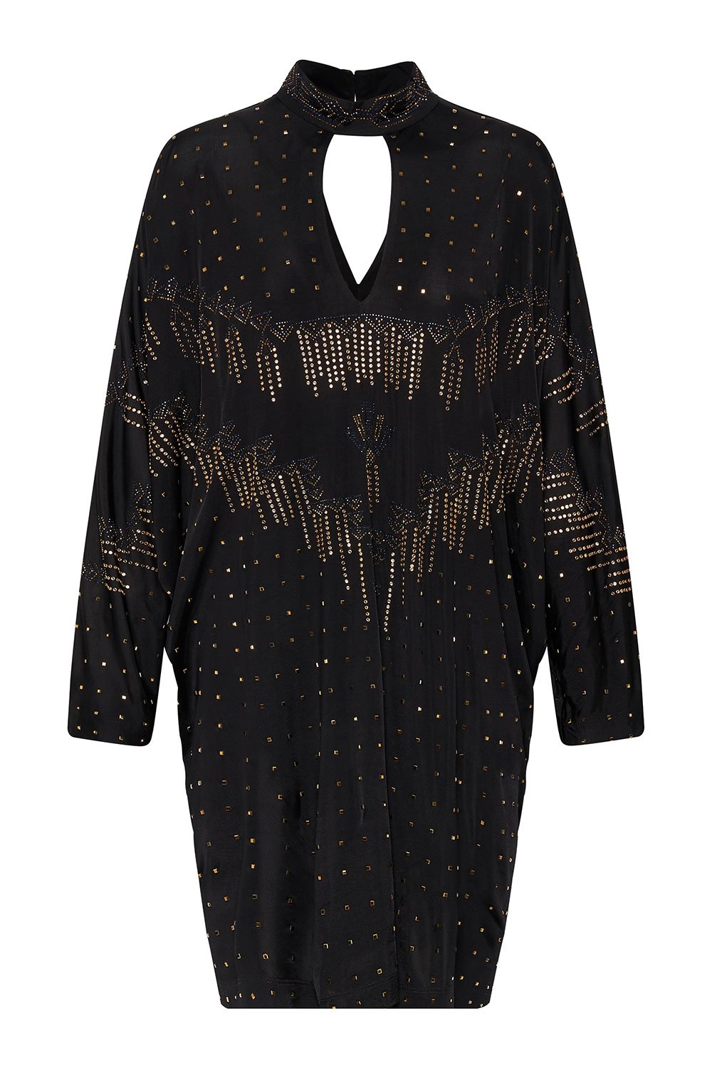 BAT WING DRESS DRIPPING IN DECO