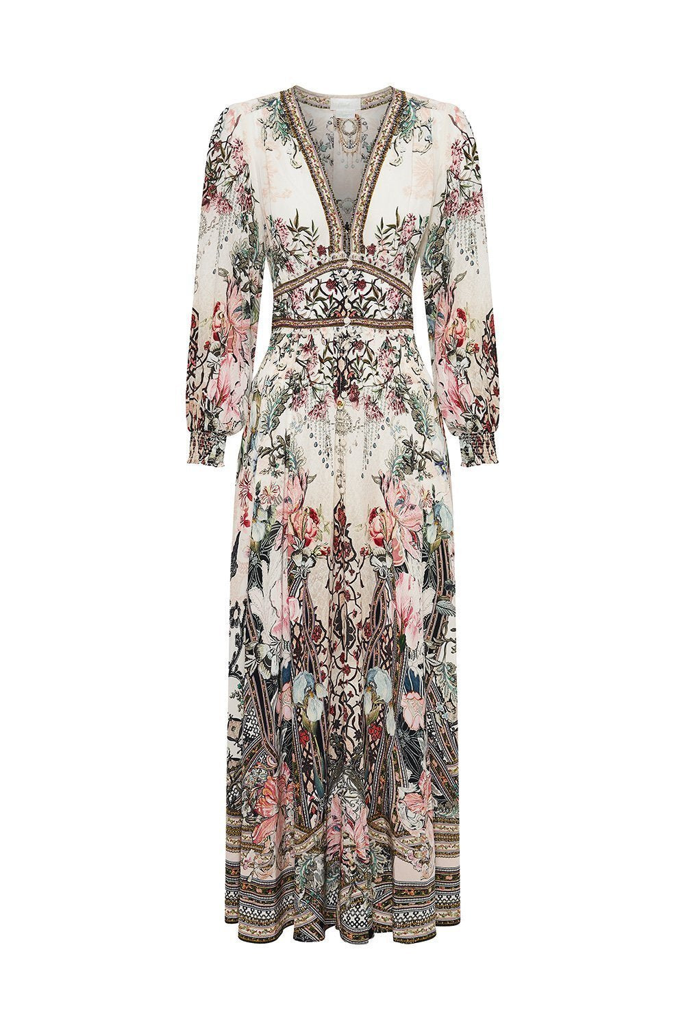 BUTTON DRESS WITH SHAPED WAISTBAND ROMANCE IS BORN