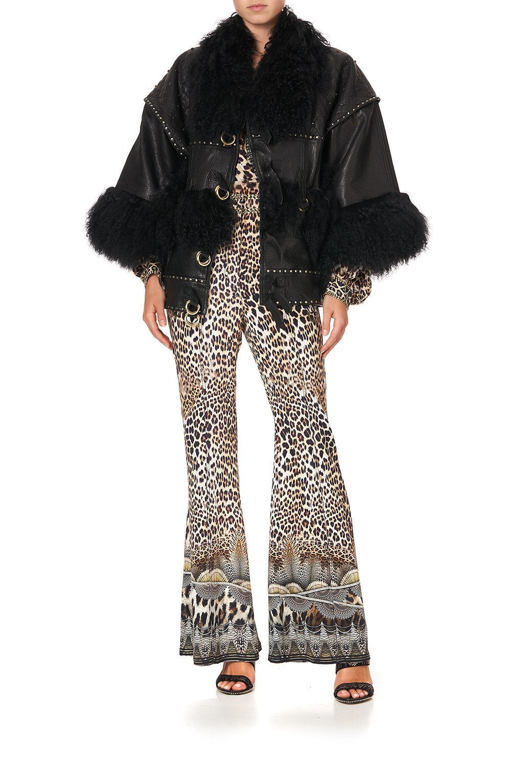 DROP SLEEVE PANELLED JACKET LEATHER