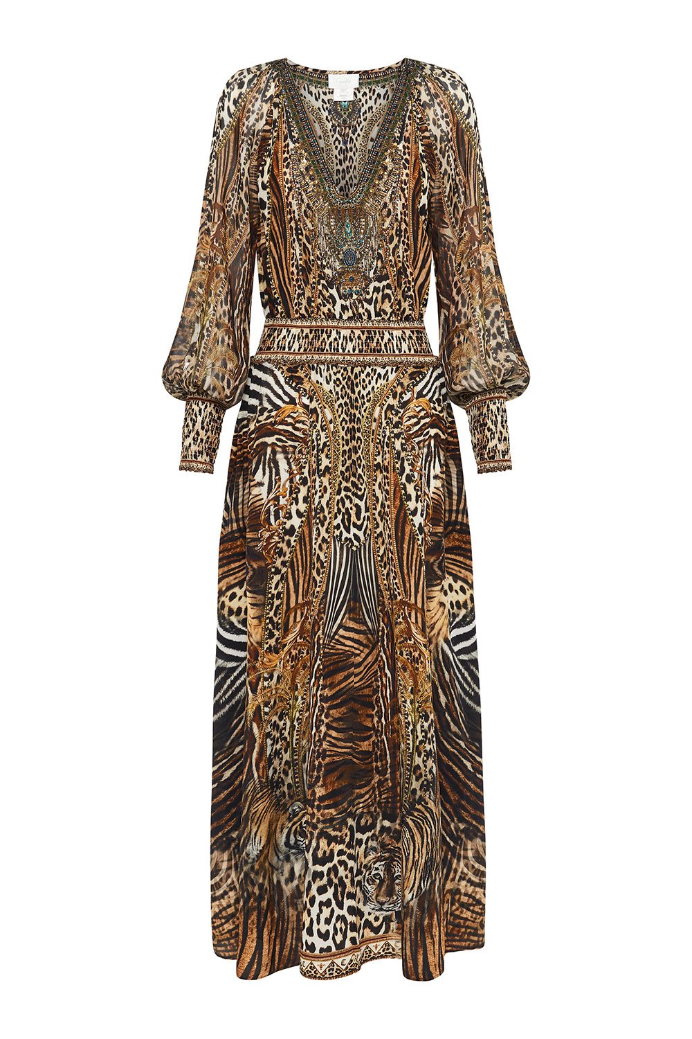 DRESS WITH SHIRRED WAIST AND CUFF BERKELEY ST AFTER DARK