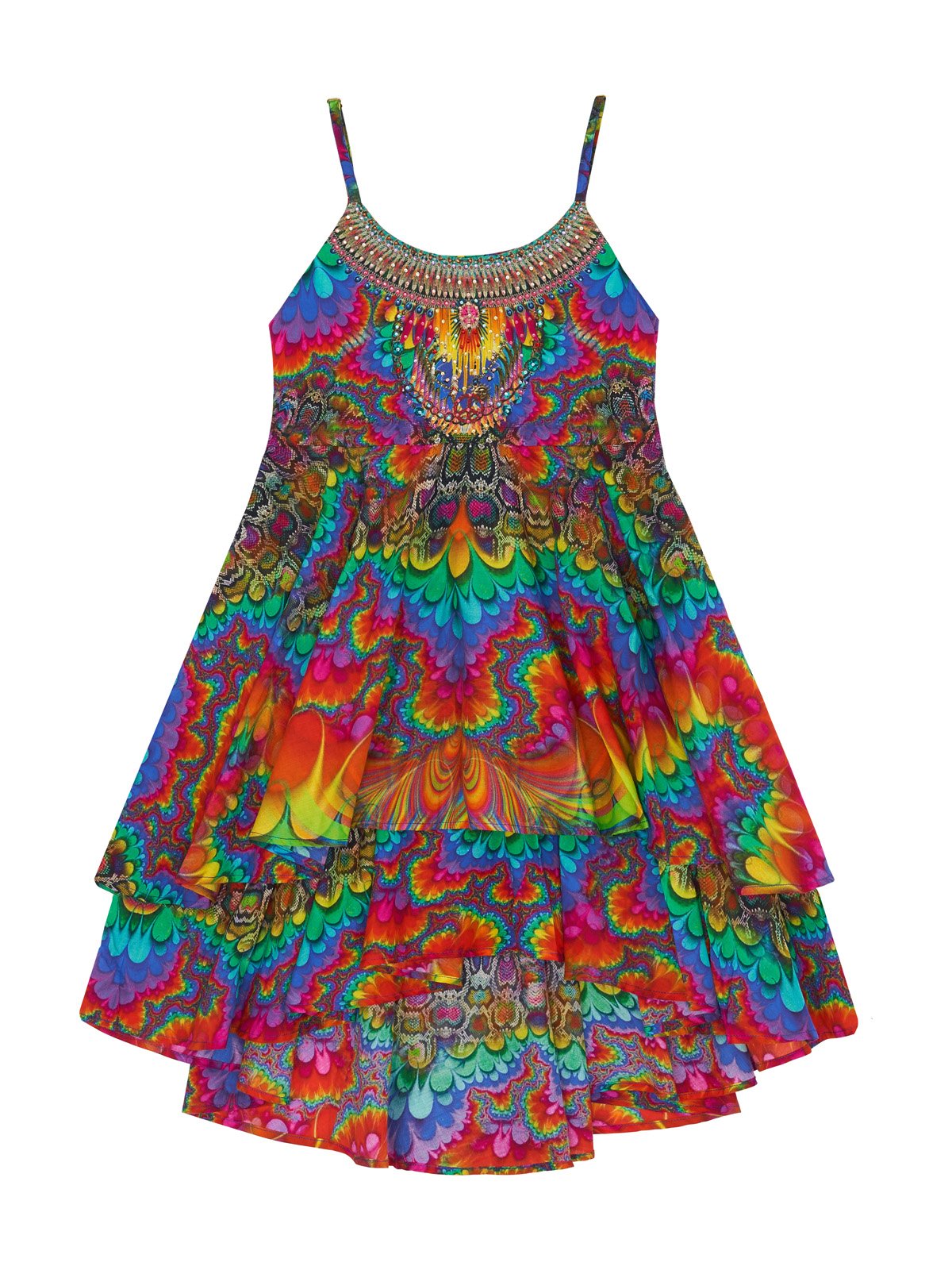 KIDS LAYERED DRESS 4-10 COMING DOWN FROM COSMOS