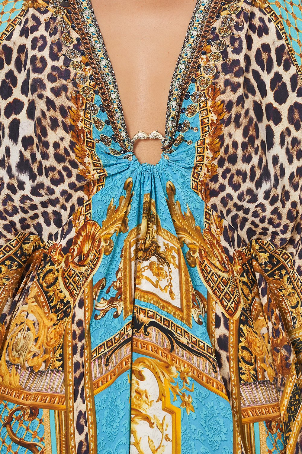 SPLIT SLEEVE KAFTAN WITH HARDWARE DRIPPING IN DECADENCE