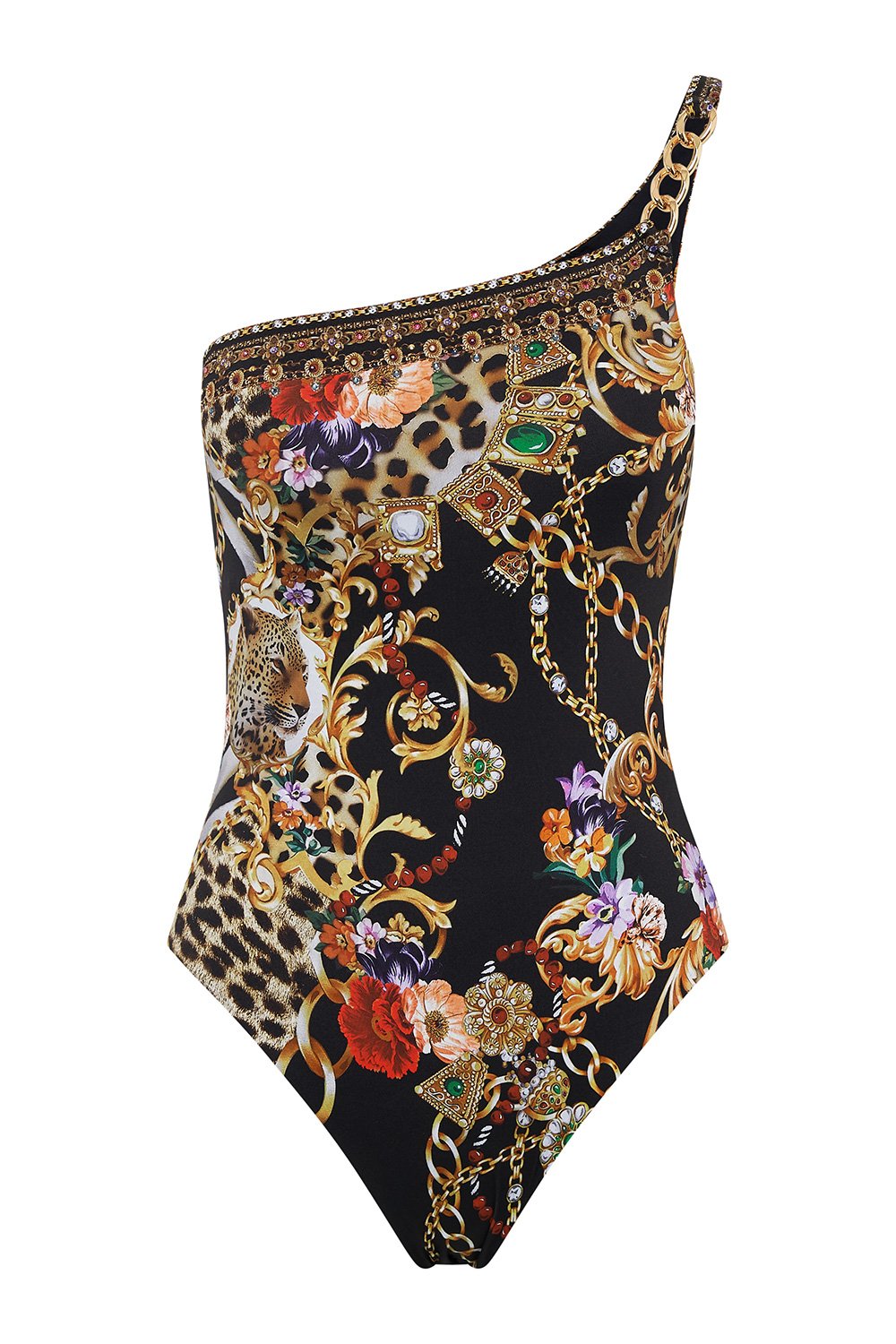 ONE SHOULDER ONE PIECE WITH CHAIN A NIGHT IN THE 90S