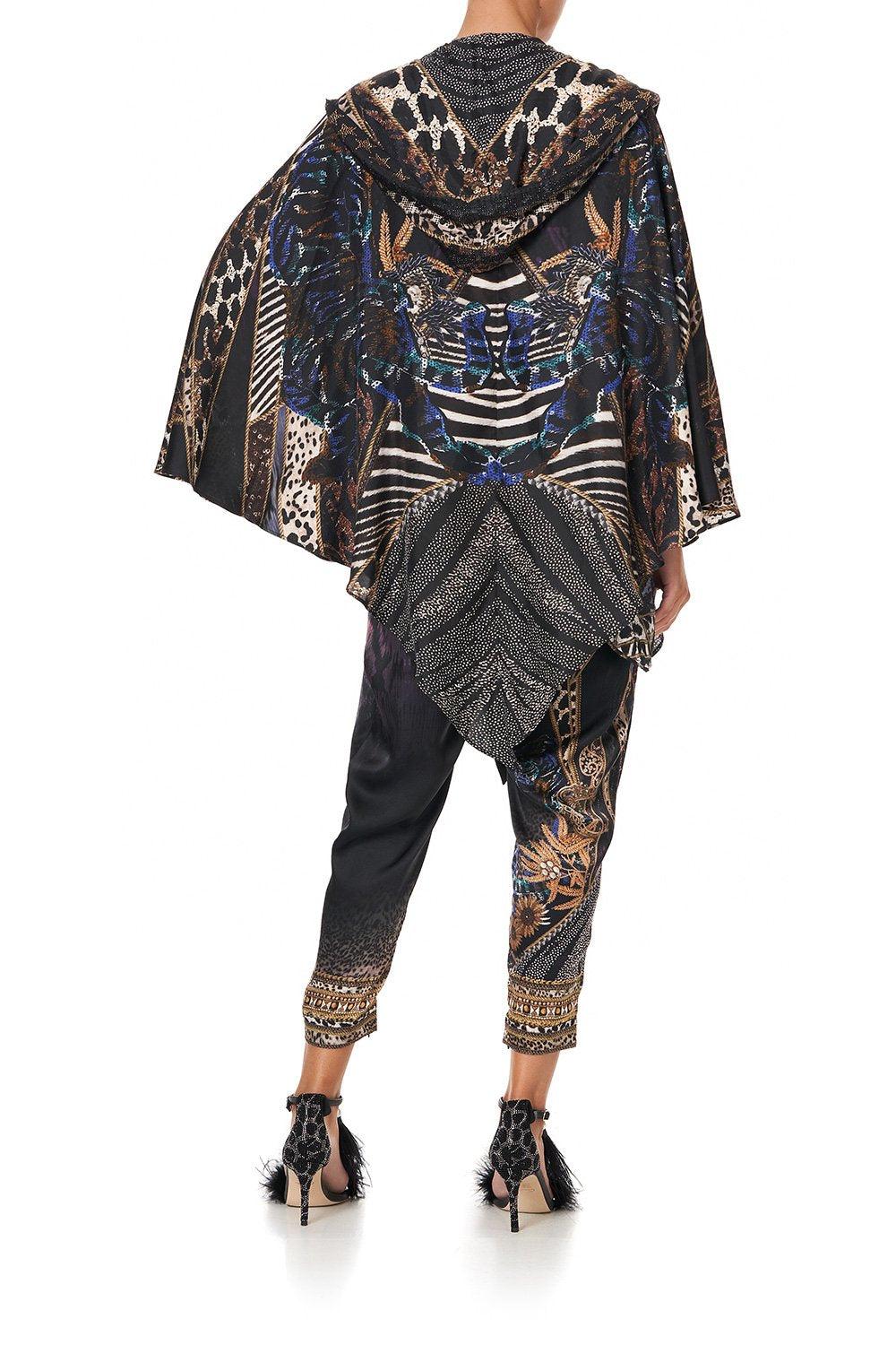 SILK HOODED SHAWL LADY STARDUST