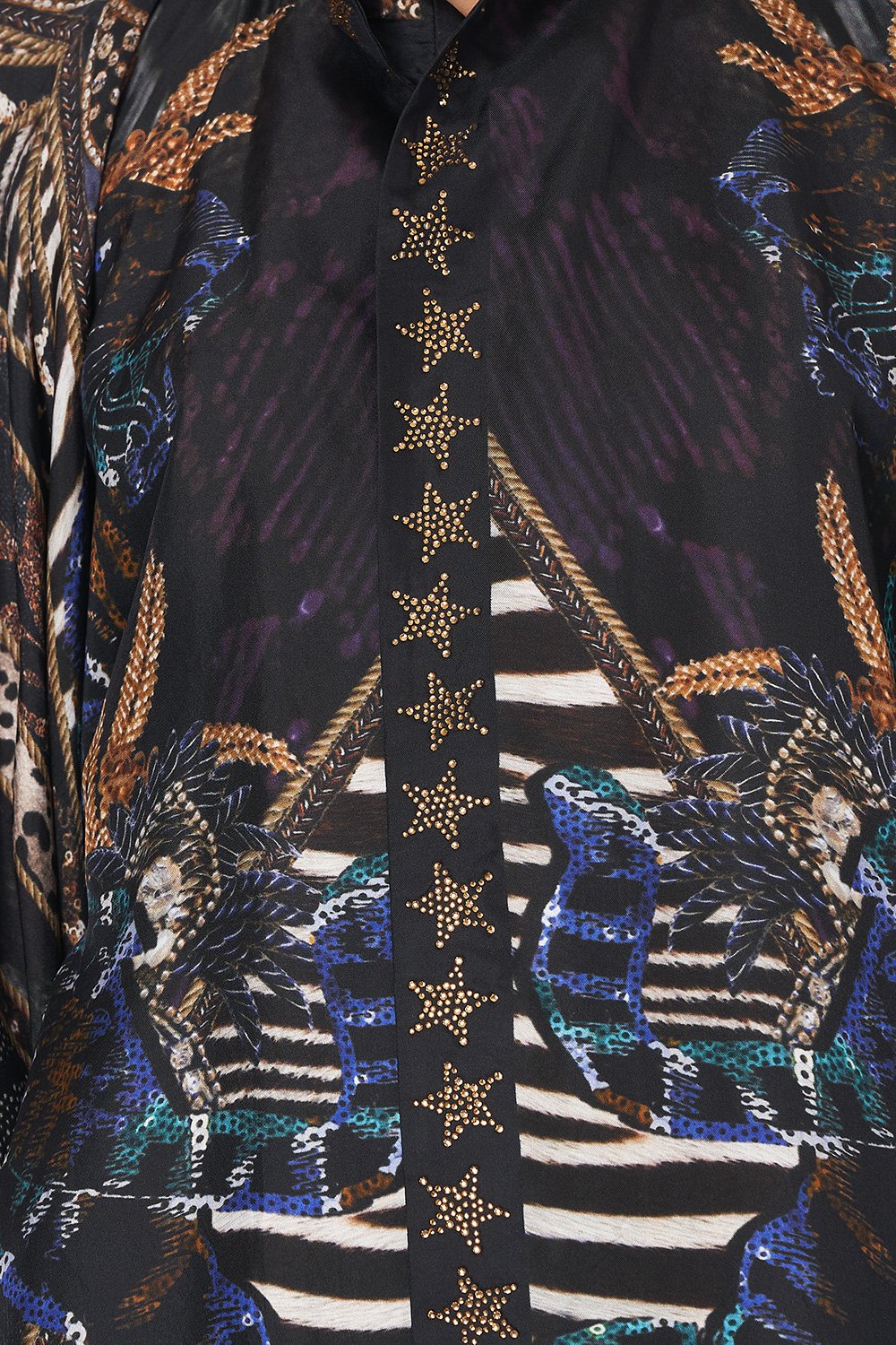 SILK HOODED SHAWL LADY STARDUST